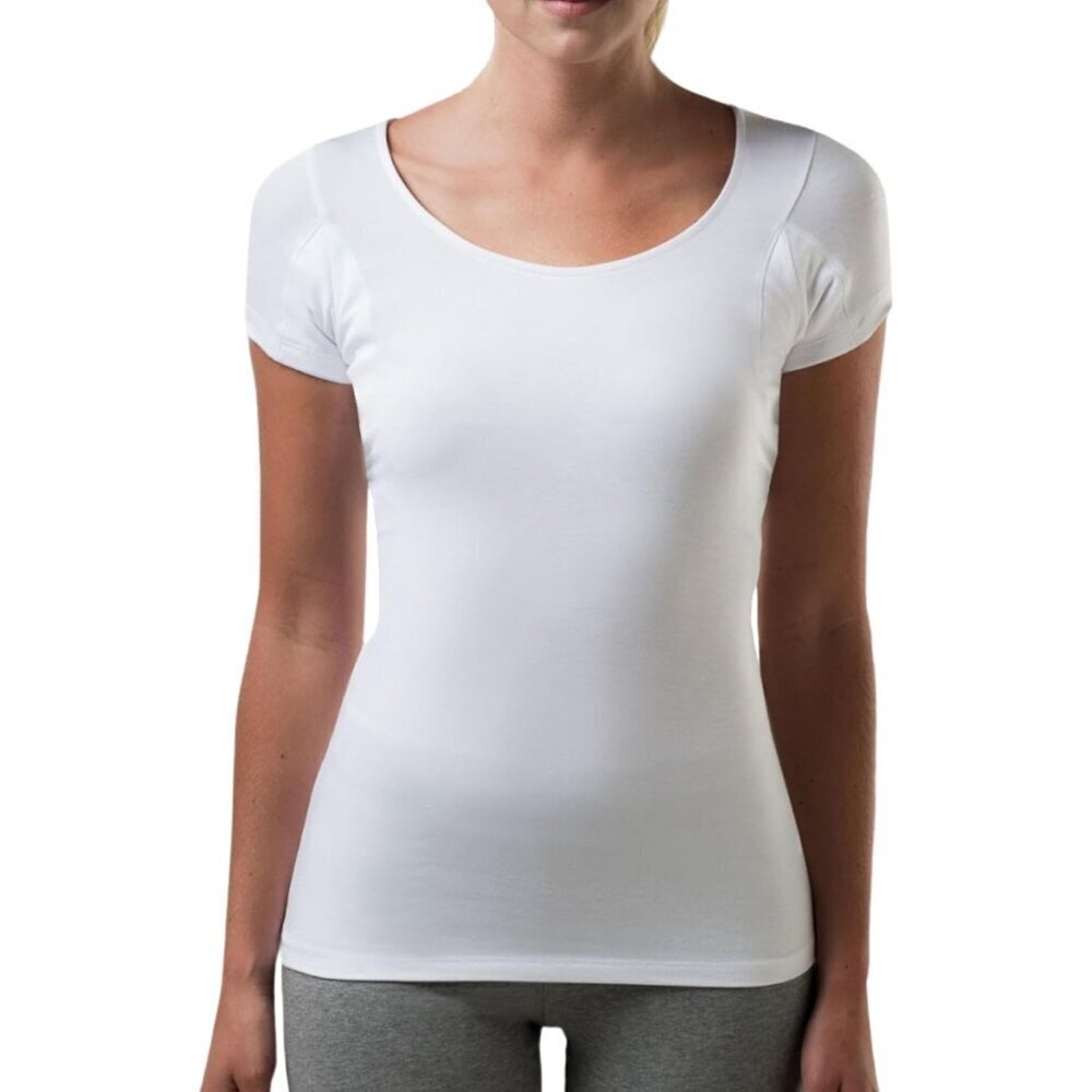 Women's Rayon Blend Slim Fit Sweatproof Undershirt with Sweat Pads
